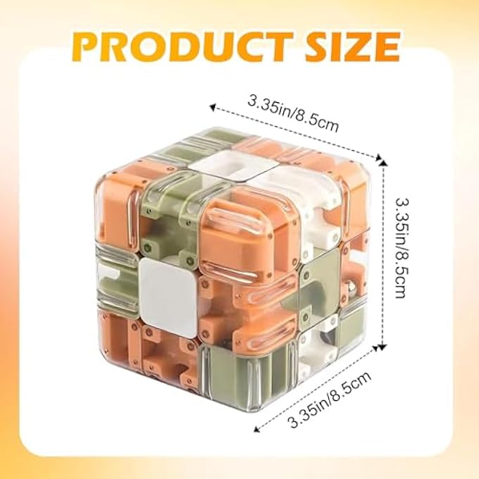 3D MAZE WITH MARBLE, CUBE PUZZLE MAZE, ANTI STRESS EDUCATIONAL GAME FOR DEVELOPING LOGICAL THINKING AND CONCENTRATION, SUITABLE FOR ADULTS AND TEENAGERS, CHRISTMAS GIFT (A) - Image 2